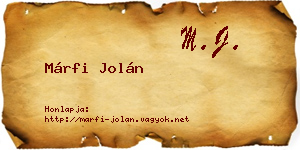 Márfi Jolán névjegykártya